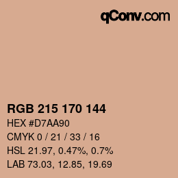 カラーコード: RGB 215 170 144 | qconv.com