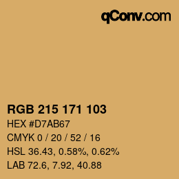 カラーコード: RGB 215 171 103 | qconv.com