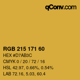 Color code: RGB 215 171 60 | qconv.com