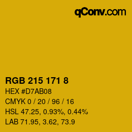 カラーコード: RGB 215 171 8 | qconv.com