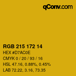 Color code: RGB 215 172 14 | qconv.com