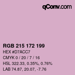 Color code: RGB 215 172 199 | qconv.com