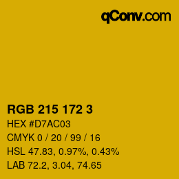 Color code: RGB 215 172 3 | qconv.com