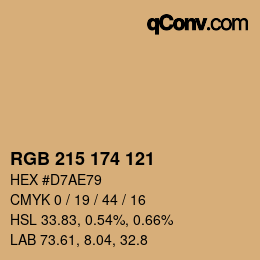 Código de color: RGB 215 174 121 | qconv.com
