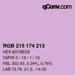 Color code: RGB 215 174 213 | qconv.com