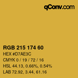 カラーコード: RGB 215 174 60 | qconv.com