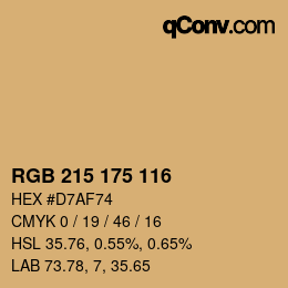 颜色代码: RGB 215 175 116 | qconv.com