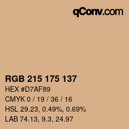 颜色代码: RGB 215 175 137 | qconv.com