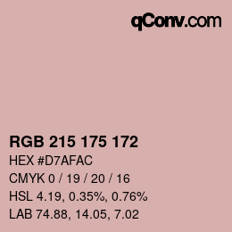 Color code: RGB 215 175 172 | qconv.com