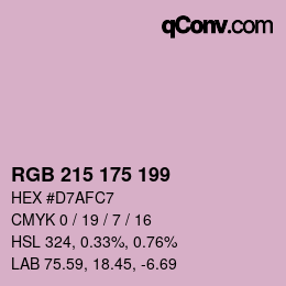 Color code: RGB 215 175 199 | qconv.com
