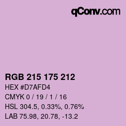 颜色代码: RGB 215 175 212 | qconv.com