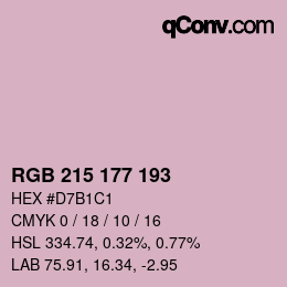 カラーコード: RGB 215 177 193 | qconv.com