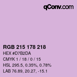 Color code: RGB 215 178 218 | qconv.com
