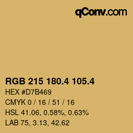 カラーコード: RGB 215 180.4 105.4 | qconv.com