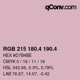 カラーコード: RGB 215 180.4 190.4 | qconv.com