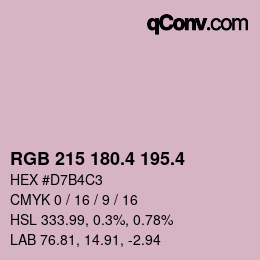 カラーコード: RGB 215 180.4 195.4 | qconv.com