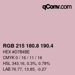 カラーコード: RGB 215 180.8 190.4 | qconv.com