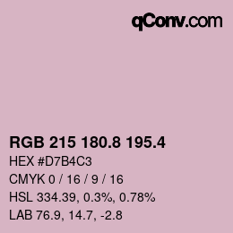カラーコード: RGB 215 180.8 195.4 | qconv.com