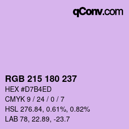 Color code: RGB 215 180 237 | qconv.com