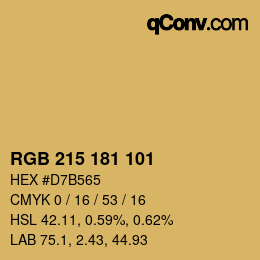 Color code: RGB 215 181 101 | qconv.com