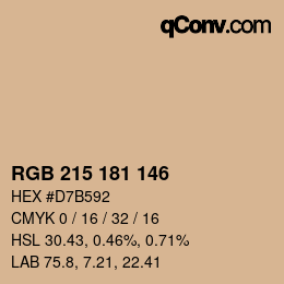Code couleur: RGB 215 181 146 | qconv.com