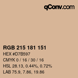 Color code: RGB 215 181 151 | qconv.com