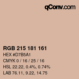 カラーコード: RGB 215 181 161 | qconv.com