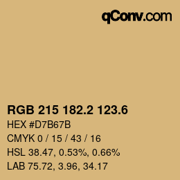 カラーコード: RGB 215 182.2 123.6 | qconv.com