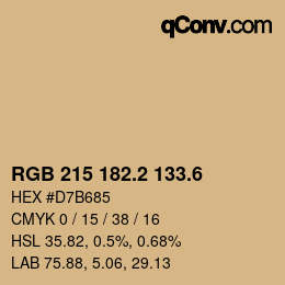 カラーコード: RGB 215 182.2 133.6 | qconv.com