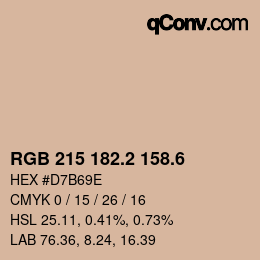 カラーコード: RGB 215 182.2 158.6 | qconv.com