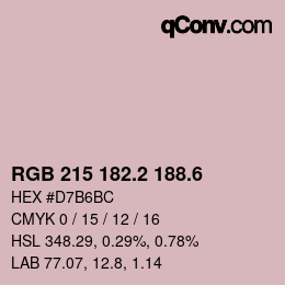 カラーコード: RGB 215 182.2 188.6 | qconv.com