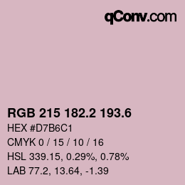 カラーコード: RGB 215 182.2 193.6 | qconv.com