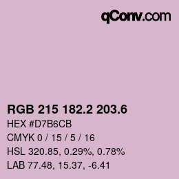 カラーコード: RGB 215 182.2 203.6 | qconv.com