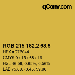 カラーコード: RGB 215 182.2 68.6 | qconv.com