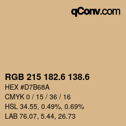 カラーコード: RGB 215 182.6 138.6 | qconv.com