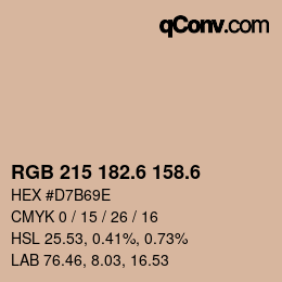 カラーコード: RGB 215 182.6 158.6 | qconv.com