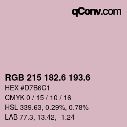 カラーコード: RGB 215 182.6 193.6 | qconv.com