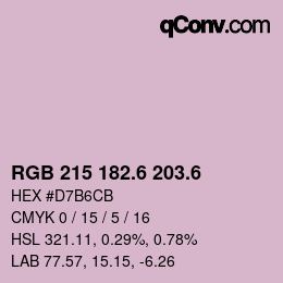 カラーコード: RGB 215 182.6 203.6 | qconv.com