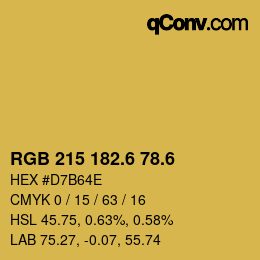 カラーコード: RGB 215 182.6 78.6 | qconv.com