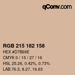 Código de color: RGB 215 182 158 | qconv.com
