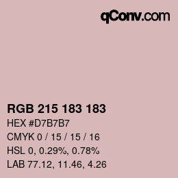 颜色代码: RGB 215 183 183 | qconv.com