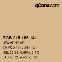 Color code: RGB 215 185 141 | qconv.com