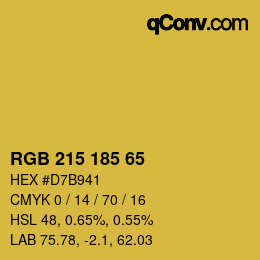 颜色代码: RGB 215 185 65 | qconv.com