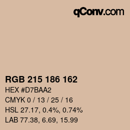 Color code: RGB 215 186 162 | qconv.com