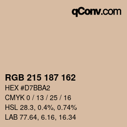 Color code: RGB 215 187 162 | qconv.com