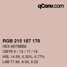 Código de color: RGB 215 187 178 | qconv.com