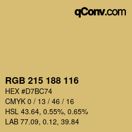 Color code: RGB 215 188 116 | qconv.com
