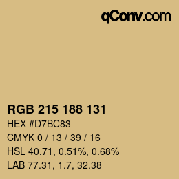 Farbcode: RGB 215 188 131 | qconv.com
