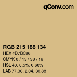 Color code: RGB 215 188 134 | qconv.com