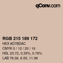 Color code: RGB 215 189 172 | qconv.com